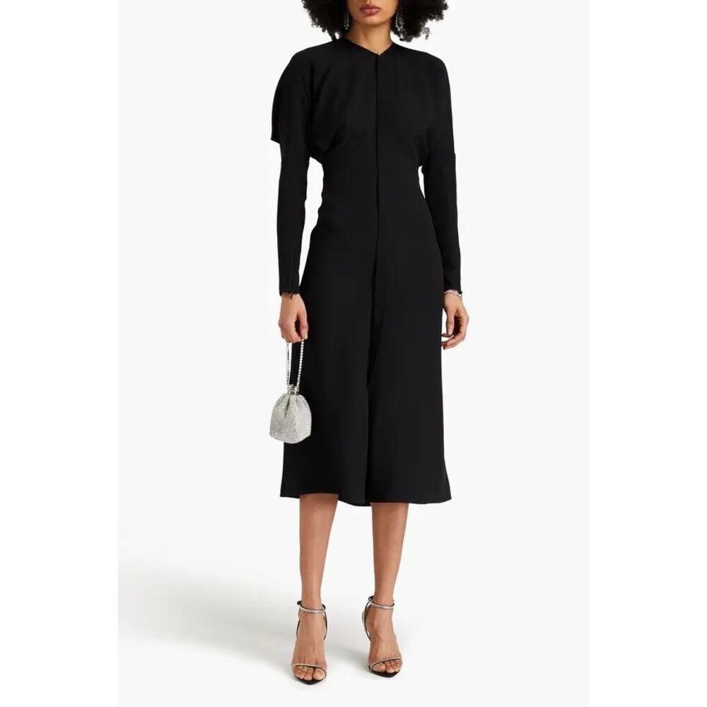 VICTORIA BECKHAM
Pleated Crepe Midi Dress